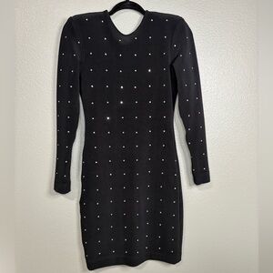 Talbots Black Long Sleeve Studded Dress